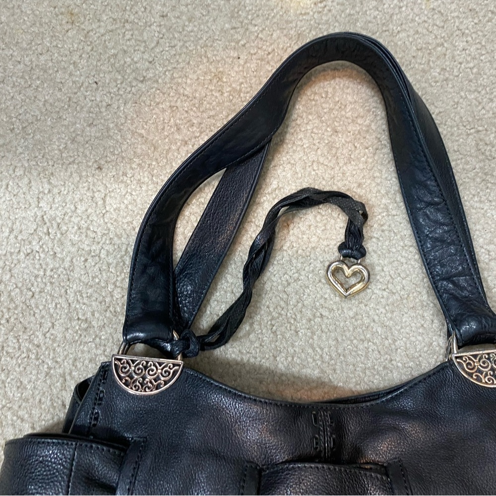 Brighton black leather bag used condition Clean in and out. Side pockets. - Picture 9 of 13